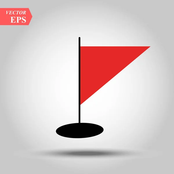 Ilustración vectorial de la bandera ondulante triangular roja — Vector de stock
