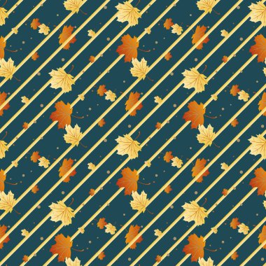 Turuncu ve sarı sonbahar yaprakları, doğal zemin eps10 ile vektör seamless modeli