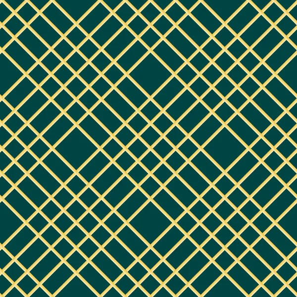 Pola abstrak hijau dan emas mulus. Latar belakang mode vektor art deco, latar belakang garis emas - Stok Vektor