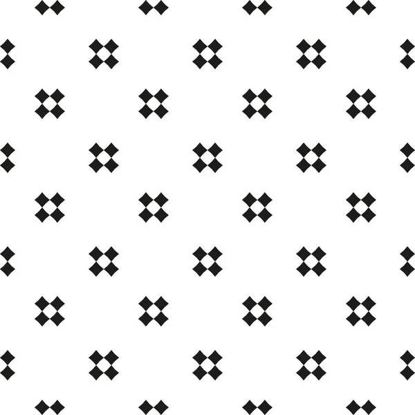 Vektör minimalist geometrik seamless modeli küçük haçlar, kareler. Basit en az siyah beyaz doku. Piksel sanat arka plan. Tasarım kaydırma dekorasyonu için yinelenen tek renkli — Stok Vektör