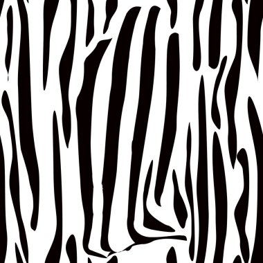 Zebra çizgili Seamless modeli. Zebra baskı, hayvan cilt, kaplan şeritleri, soyut desen, satır arkaplanı, kumaş. Şaşırtıcı elle çizilmiş vektör çizim. Poster, afiş. Siyah beyaz resim