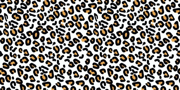 Padrão de leopardo. Impressão vetorial sem costura. Textura animal realista. Padrão de repetição abstrato - a imitação da pele de leopardo pode ser pintada em roupas ou tecidos. eps10 — Vetor de Stock