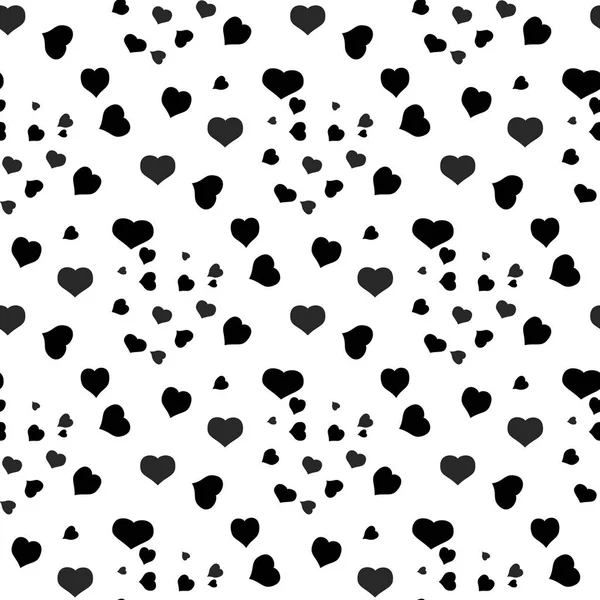 Patrón monocromo sin costuras con corazones pequeños. Textura de repetición vectorial . — Archivo Imágenes Vectoriales