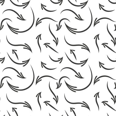 El çizilen okları seamless modeli. Yaratıcı arka plan. Vektör çizim.