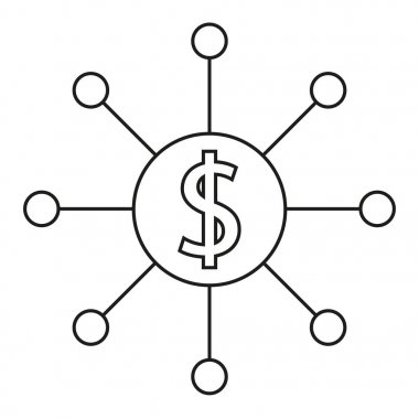 para simgesi nin daire. Mobil konsept ve web uygulamaları için bankacılık simgesi öğesi. Web sitesi tasarımı ve geliştirme, uygulama geliştirme için ince çizgi simgesi. Beyaz arka planda premium simgesi