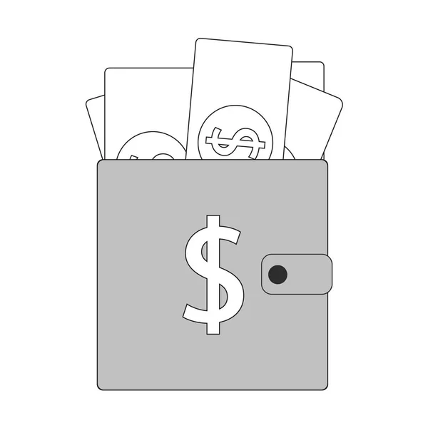 Cartera de compras icono simple. Signo de dólar. USD Dinero símbolo de bolsillo. Elementos de diseño de calidad. Estilo clásico . — Archivo Imágenes Vectoriales