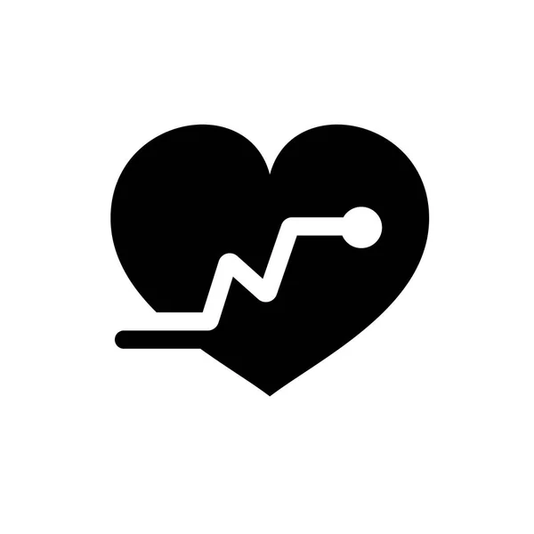 Icono del vector latido del corazón, Médico vector del corazón mejor icono plano, EPS 10 — Vector de stock