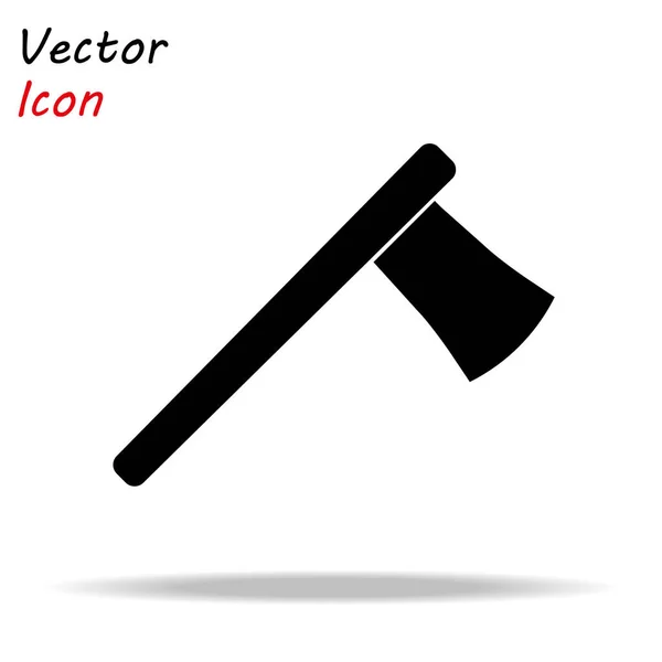 Axt-Symbol flach. Illustration isoliertes Vektorzeichensymbol. schwarzes Holzbeil auf weißem Hintergrund — Stockvektor