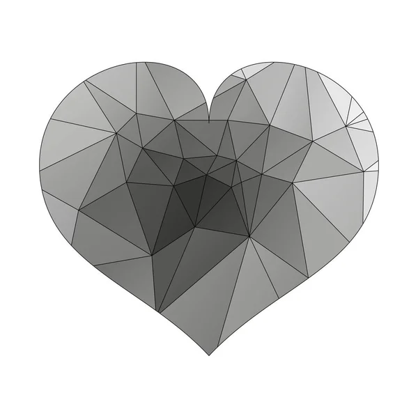 Icono corazón negro. Signo triangular simple del corazón, aislado sobre fondo blanco. Símbolo del corazón. Símbolo del amor. Ilustración vectorial . — Vector de stock