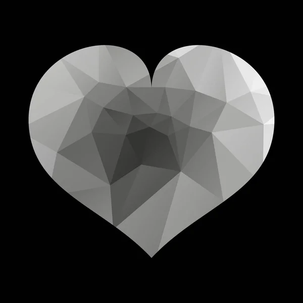Czarna ikona serca. Prosty trójkątny znak serca, wyizolowany na białym tle. Symbol serca. Symbol miłości. Ilustracja wektorowa. eps10 — Wektor stockowy