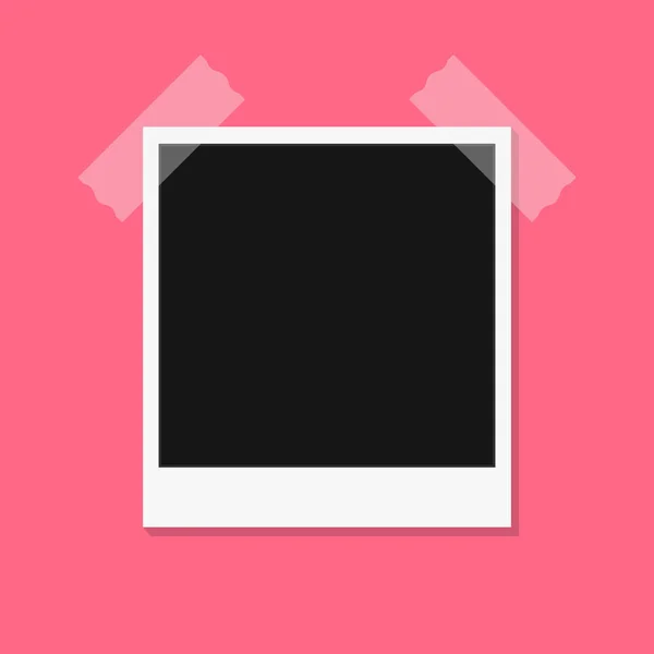 Zwart-wit fotolijsten geïsoleerd op roze. Vintage stijl. Vector illustratie — Stockvector