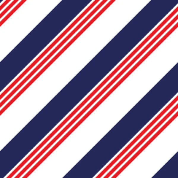 Kusursuz desenli, mavi ve kırmızı çizgili ABD Bayrağı. Posterler, kartpostallar, kumaşlar veya ambalaj kağıtları için uygun desen. — Stok Vektör