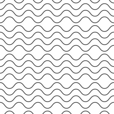 Sadece Dalga sorunsuz desen. Siyah ve beyaz sonsuz dalgalı arka plan. Eps10 vektörü.