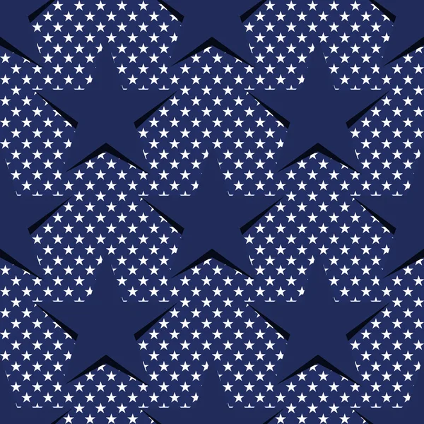 Modèle sans couture avec des étoiles dans le thème du drapeau américain. Vecteur de stock. eps10 — Image vectorielle