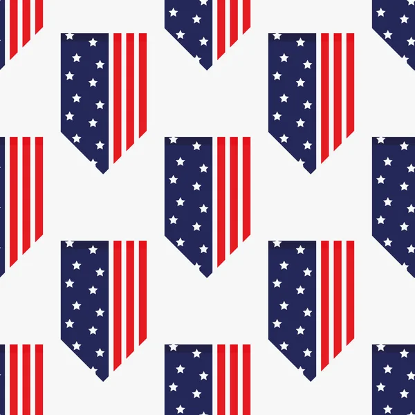 4 juillet Stars Abstract Seamless Pattern, coloré comme USA Flag. Illustration vectorielle des étoiles Contexte de la fête Fête du président américain, jour commémoratif — Image vectorielle