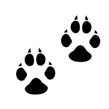 Parmak pençe. Logosunu görmeniz gerekir. Vektör çizim. İllüstrasyon izole vektör. Beyaz arka plan üzerine siyah. Eps10 resimde. -Vektör çizim