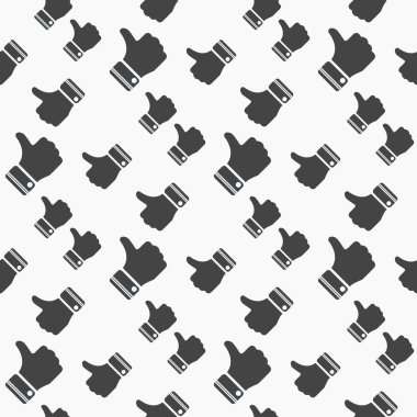 Simge sorunsuz desen arka plan gibi. İş düz vektör illüstrasyon. Thumb up işareti simgesi deseni. eps10
