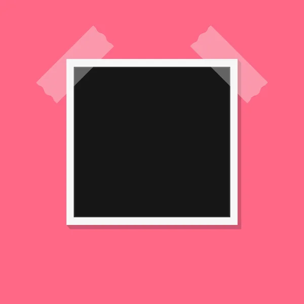 Zwart-wit fotolijsten geïsoleerd op roze. Vintage stijl. Vector illustratie eps10 — Stockvector
