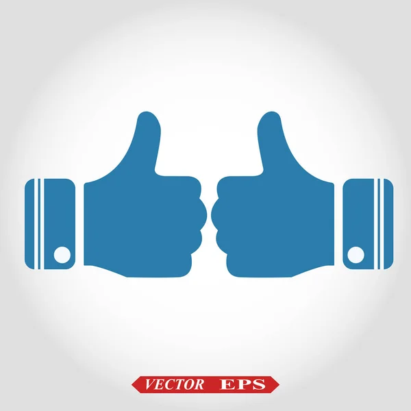 Thumb Up icône vectorielle. Le style est symbole plat, couleur cobalt, angles arrondis, fond blanc. eps10 — Image vectorielle