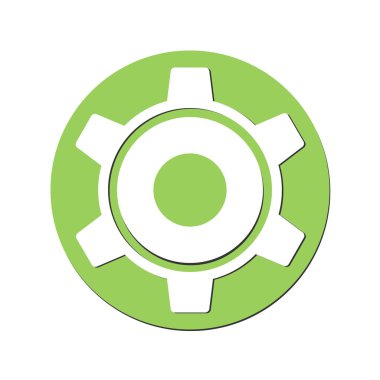 Karikatür Eps ekibimizi vektör. Şekil Stili düz ikonik bicolor eko yeşil ve gri beyaz arka plan üzerinde semboldür.