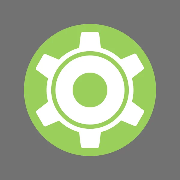 Dişli Eps vektör simgesi. Şekil Stili düz ikonik bicolor eko yeşil ve gri beyaz arka plan üzerinde semboldür. — Stok Vektör