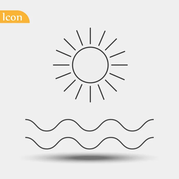 Иконка солнечного линейного вектора. Современная концепция логотипа Sun из коллекции Австралии. Подходит для использования в веб-приложениях, мобильных приложениях и печатных носителях. - Вектор — стоковый вектор