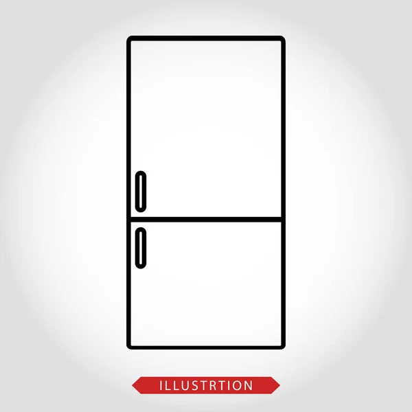 Illustration Kühlschrank - Vektorkühlschrank isoliert - Haushaltsküchengerät. Elektrohaushalt — Stockvektor