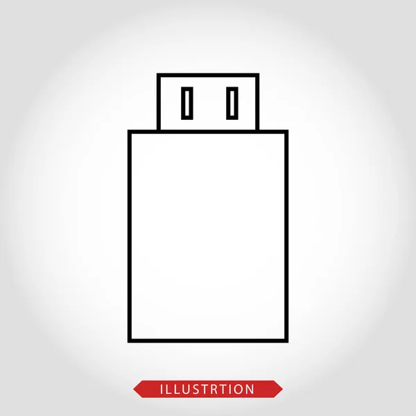 USB icoon vector. Flash Drive symbool geïsoleerd op witte achtergrond. — Stockvector