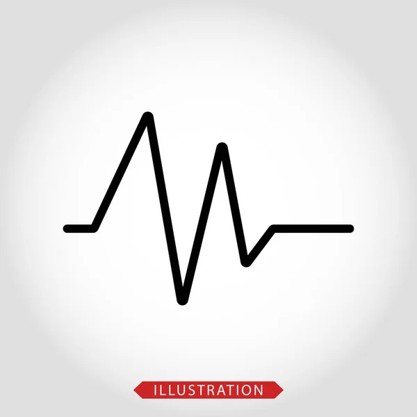 Icono del vector del electrocardiograma, alteración del ritmo sinusal sobre fondo blanco aislado. Capas agrupadas para facilitar la edición de ilustraciones. Para su diseño . — Vector de stock