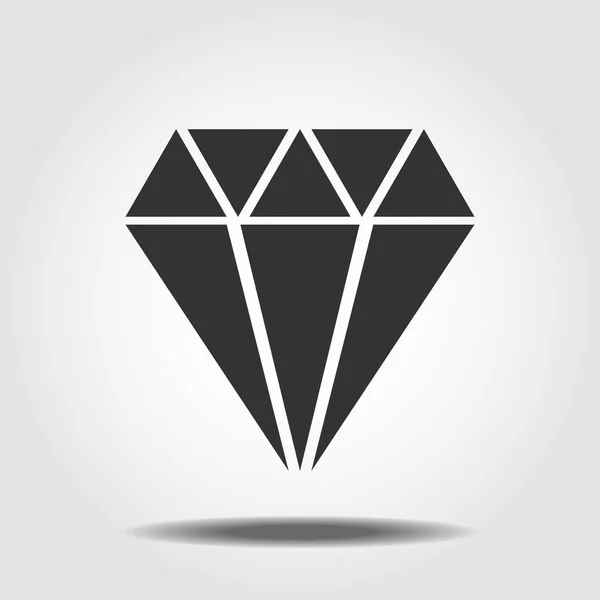 Diamant Icon Vector. Eenvoudige vlakke symbool. Perfecte zwarte pictogram illustratie op witte achtergrond. — Stockvector