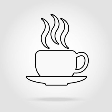 kahve çay beyaz siyah Buhar çizgi simgesiyle