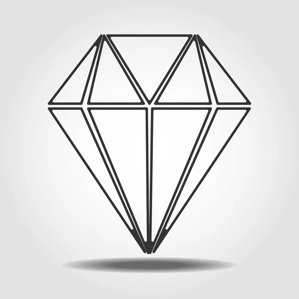 Diamant pictogram vector. Eenvoudig plat symbool. Perfecte lijn pictogram illustratie op witte achtergrond. eps10 — Stockvector