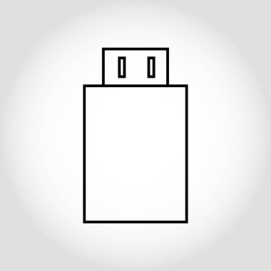 Usb simgesi vektörü. Beyaz arka planda yalıtılmış Flash Drive simgesi simgesi. eps 10