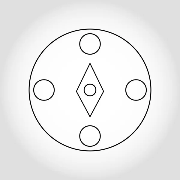 Kompass ikonen vektor illustration. Linjär symbol med tunn kontur. Tjockleken är redigerad. Minimalistisk stil. EPS 10 — Stock vektor
