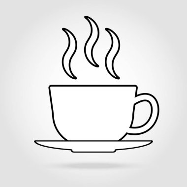 kahve çay beyaz siyah Buhar çizgi simgesiyle