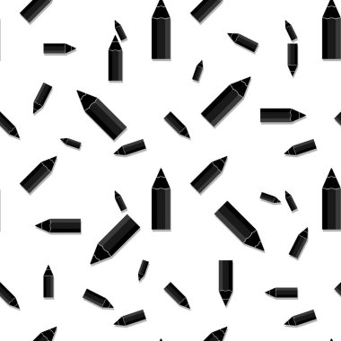 siyah ve beyaz kalemler ile desen. beyaz arka plan üzerinde dikişsiz vektör deseni
