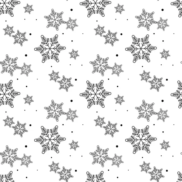 Hermoso patrón sin costura con círculo de copo de nieve. Ilustración vectorial. Fondo de invierno para el diseño de Navidad o Año Nuevo. Motivos de invierno — Vector de stock