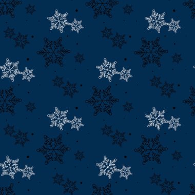 Kar taneleri pürüzsüz desenli. Mavi kar tanesi vektörü xmas soyut arkaplan