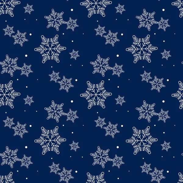Schneeflocke nahtloses Muster. Vintage Winter Hintergrund. Weihnachtskollektion. Vektorillustration — Stockvektor