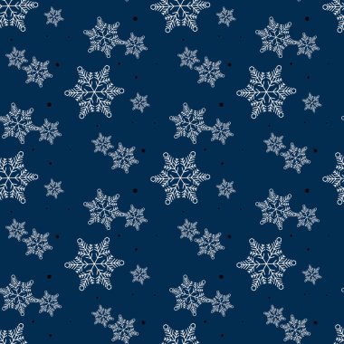 Kar taneleri pürüzsüz desenli. Mavi kar tanesi vektörü xmas soyut arkaplan