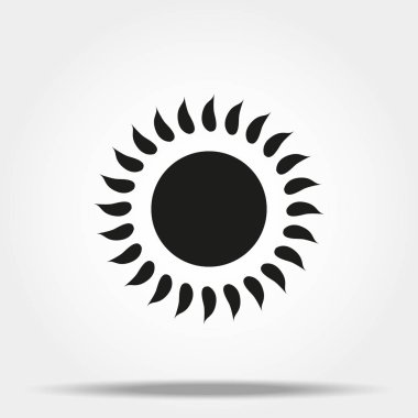 Grafik ve web tasarımı için beyaz arka plan üzerinde Güneş simgesi, Modern basit vektör işareti. İnternet konsepti. Web sitesi tasarımı web düğmesi veya mobil uygulama için trendy sembolü