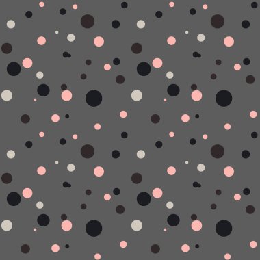 polka nokta dikişsiz vektör deseni beyaz arka plan. Renkli polka nokta arka plan. Kaotik unsurlar. Soyut geometrik şekil dokusu. Duvar kağıdı, sarma, tekstil için tasarım şablonu.