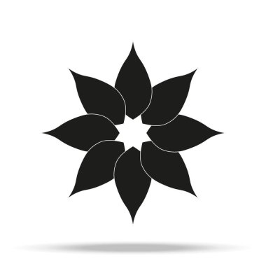 Çiçek Simgesi gri arka plan üzerinde izole trendy düz tarzı. Web sitesi tasarımı, logosu, uygulaması, Ui için Bahar sembolü. Vektör çizimi,