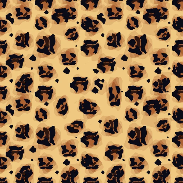 Modello Leopard Seamless alla moda. Pelle di leopardo maculata stilizzata sfondo per moda, stampa, carta da parati, tessuto. Illustrazione vettoriale — Vettoriale Stock