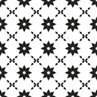 Vektör dikişsiz desen. Elle çizilmiş kabataslak çiçeklerile soyut tasarım. Basit çiçek minimalist arka plan.