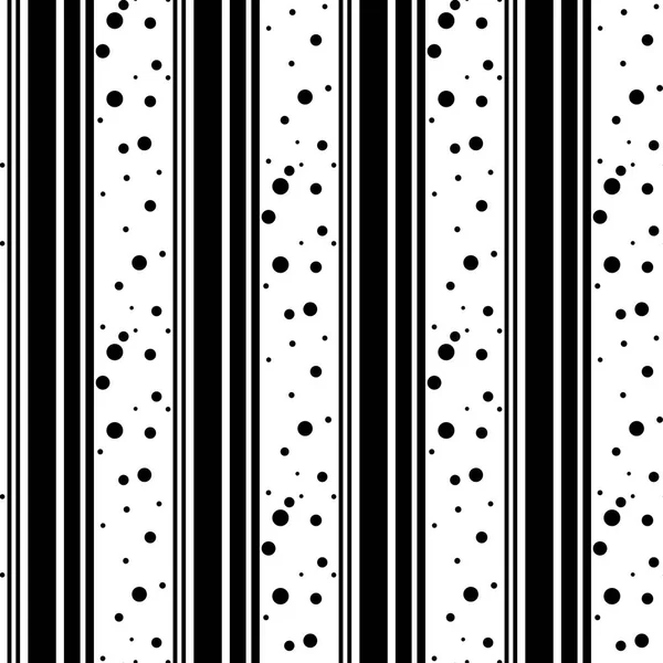 Pontos sem costura e linha sem costura Padrão. Vector preto e branco círculo fundo. Textura Pixel abstrata. Design gráfico mínimo — Vetor de Stock