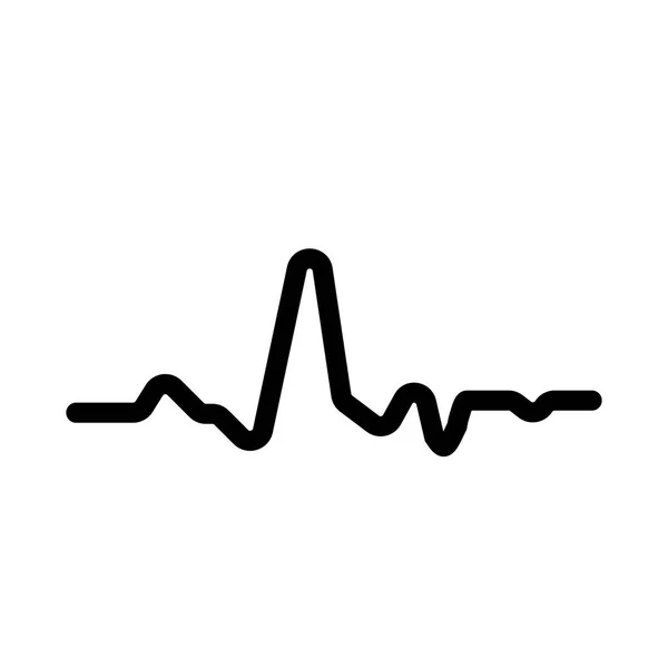 Електрокардіограма ECG значок графа серцебиття ритму лінії. ЕКГ Векторні ілюстрації . — стоковий вектор