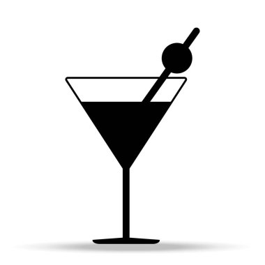 Kokteyl simgesi. Logo öğesi illüstrasyon. Koleksiyondan kokteyl sembolü tasarımı. Basit Kokteyl konsepti. Web ve mobil cihazlarda kullanılabilir