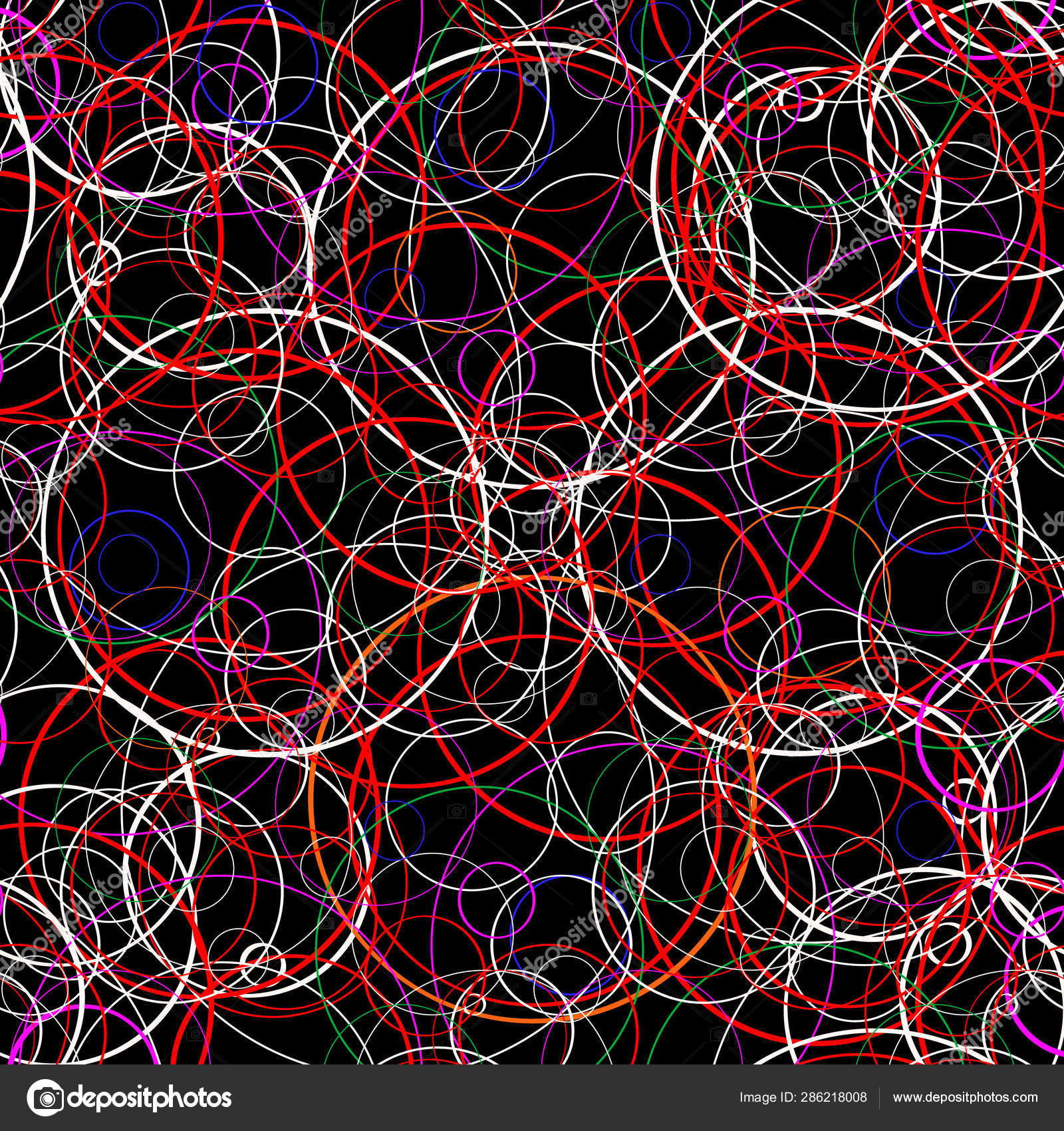 Abstract Vector Graphic With Colorful Random Scattered Circles