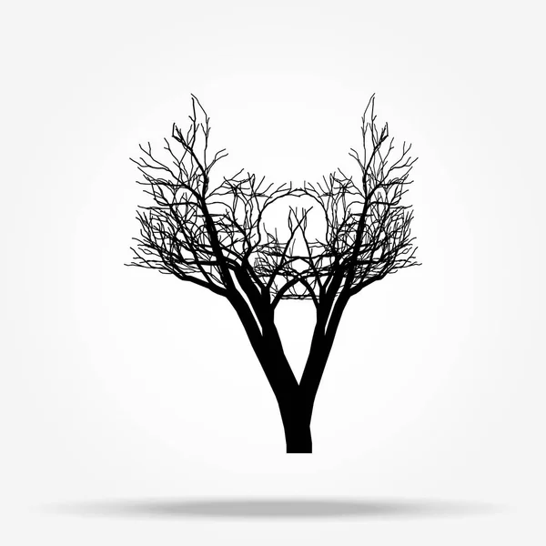 Nature and plant concept represented by dry tree icon. isolated and flat illustration vector eps10 dead trees silhouette — Stock Vector